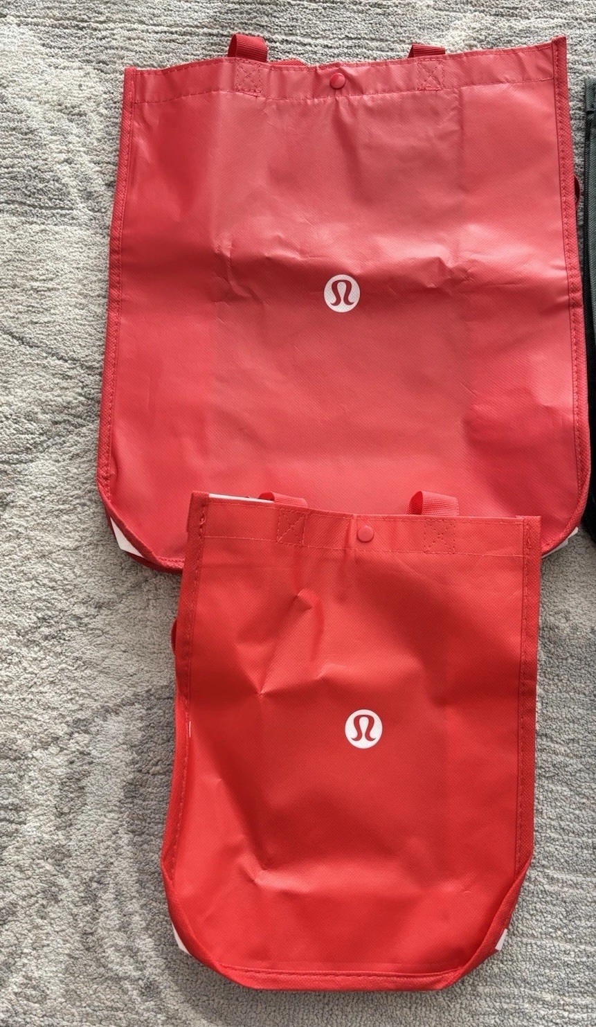 Lululemon Reusable Shopping Bags (2) Large And Small Red New
