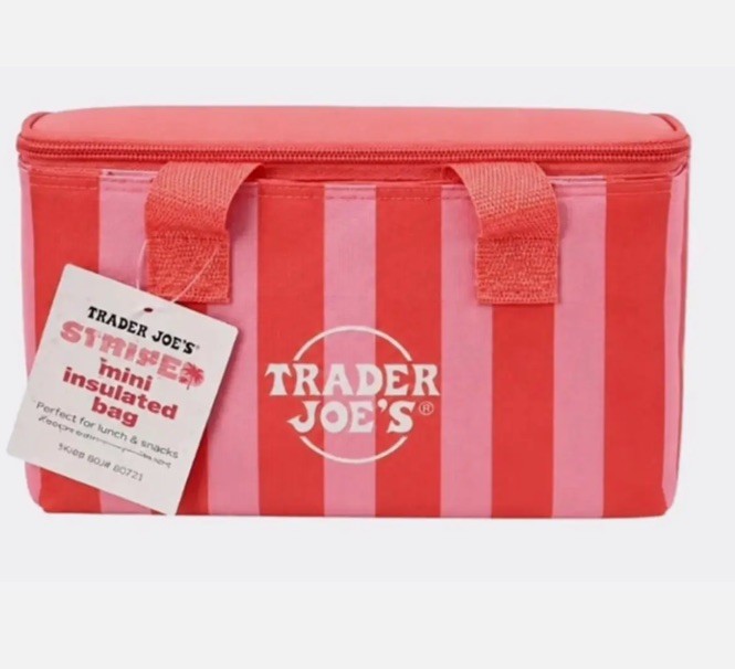 Trader Joe’s New Pink & Red Stripes Insulated Mini Tote