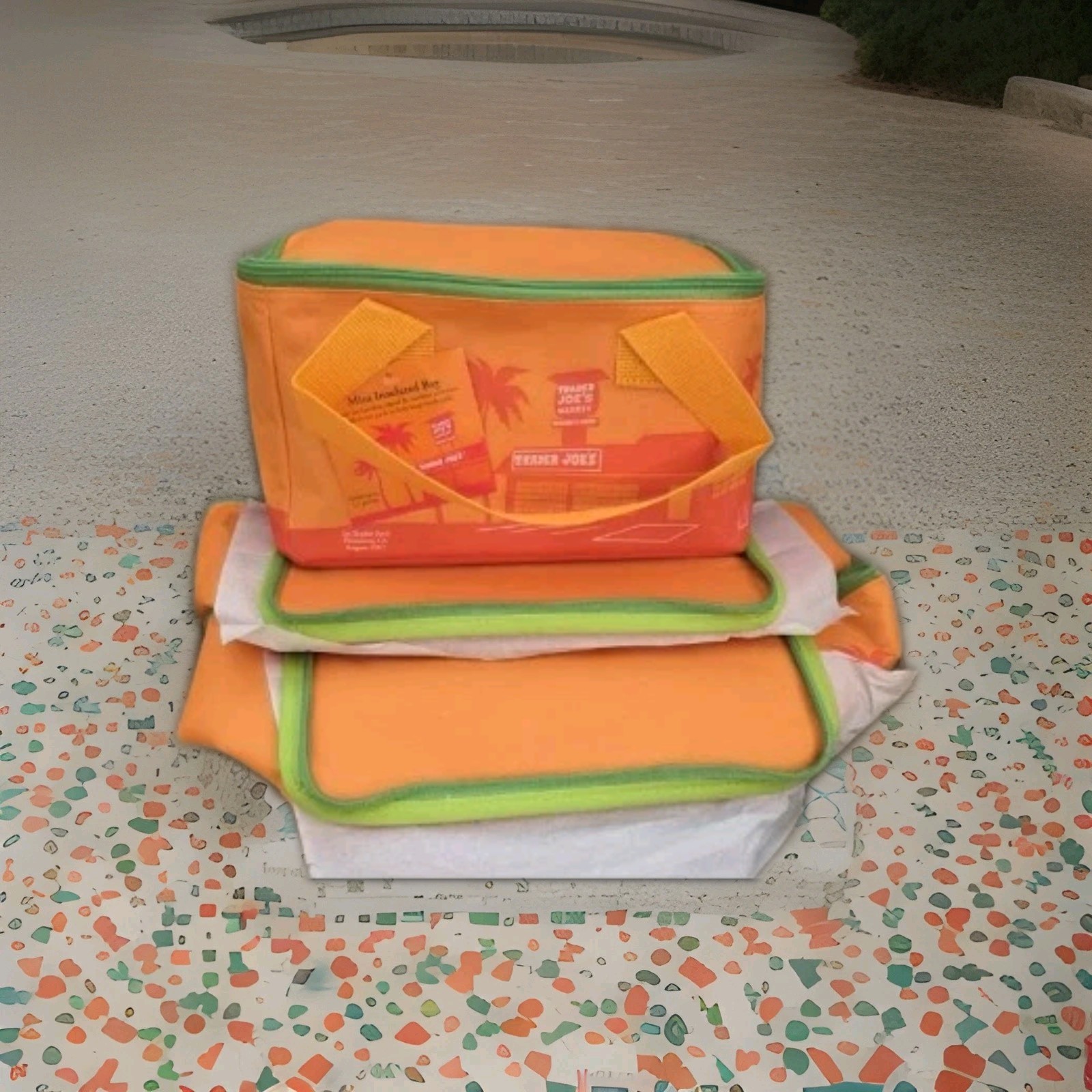 One Trader Joe’s Mini Insulated Bag Cooler 1.5 Gal Orange Color