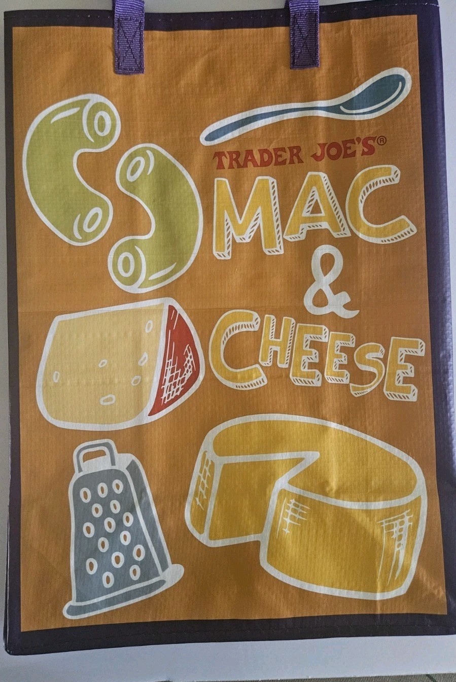 Trader Joe’s Reusable PB&JAM/Cookies&Milk/Mac&Cheese Grocery Tote Bag 6 Gal NWT