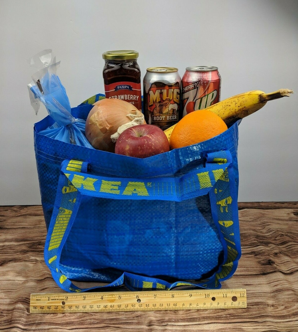 Set of 3 IKEA Brattby Small Blue Tote Reusable Bag Lunch Shopping Grocer G2U
