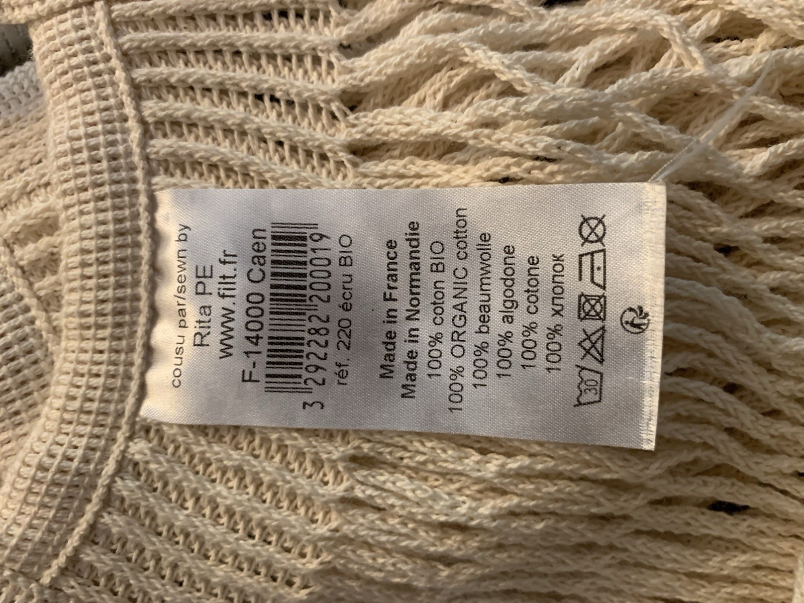 Two Filt Brand Organic Cotton String Shopping Bags. Made In France. Preowned