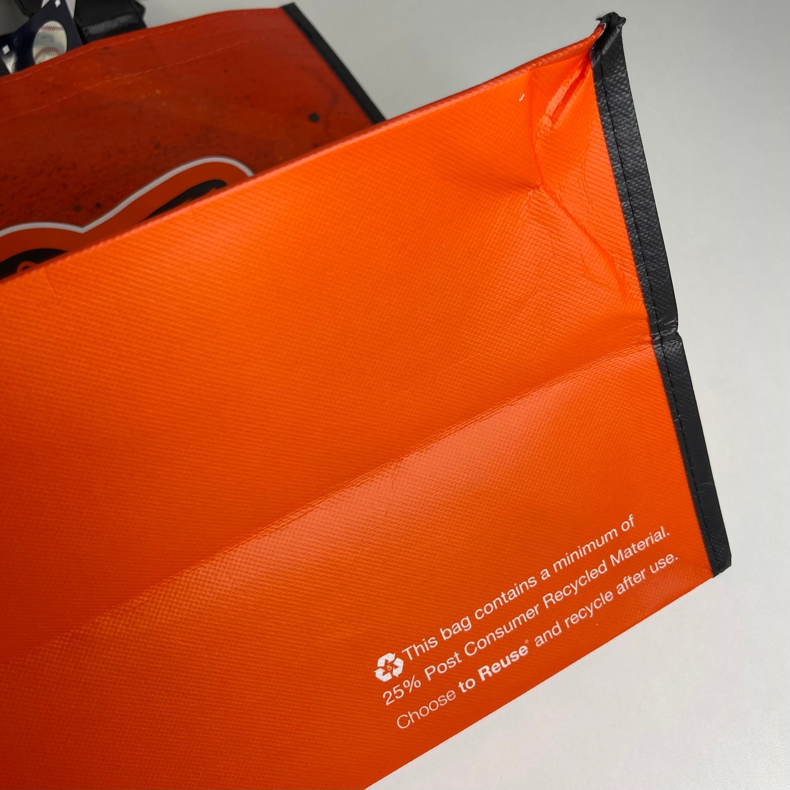 Set of 2! Baltimore Orioles Baseball Orange Black Reusable Shopping Tote Bag MLB
