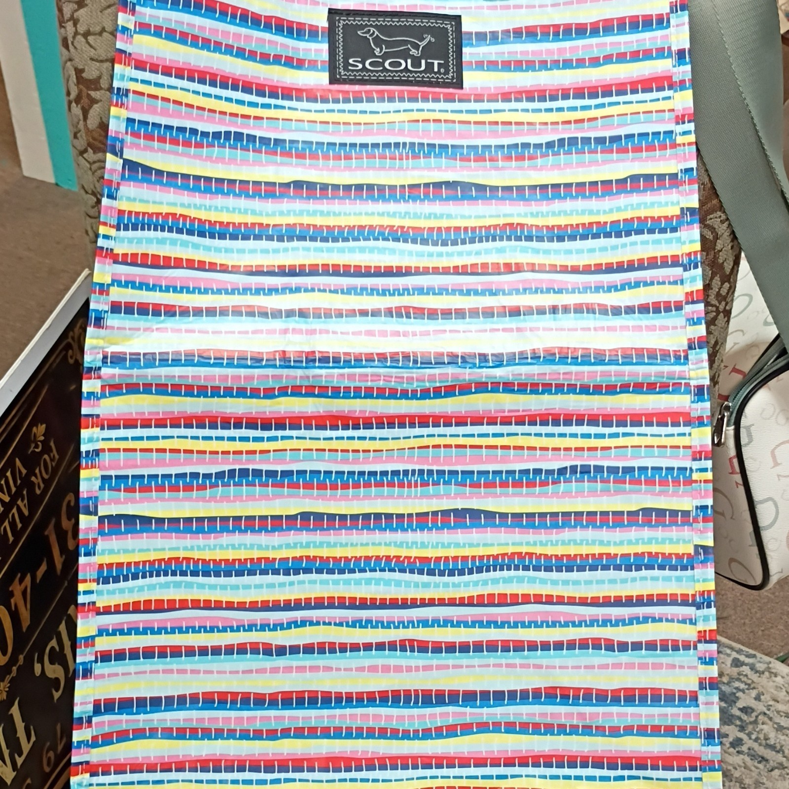 SCOUT Bagette Market Tote Reusable Shopping Bag, Striped Multicolor Medium