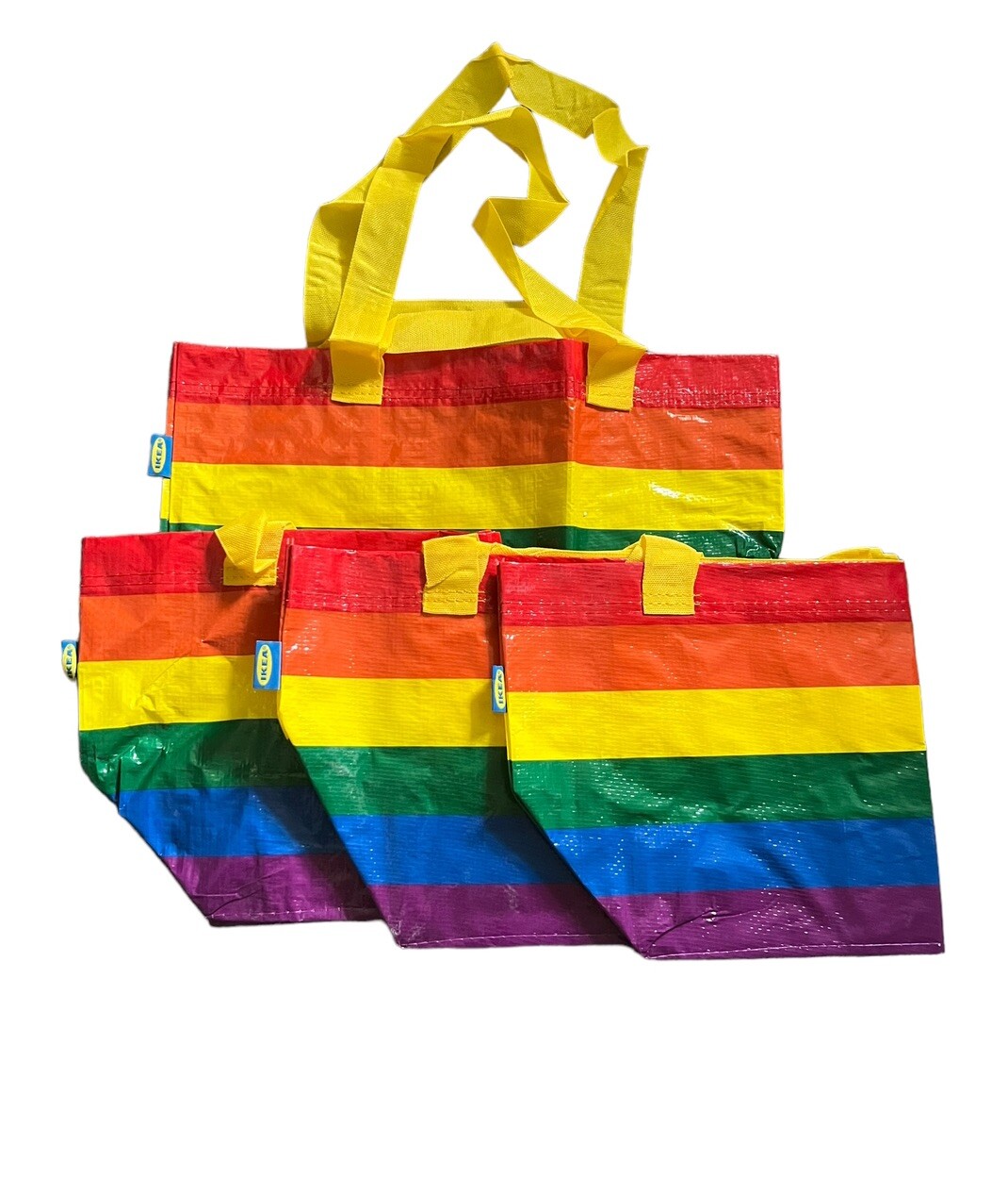 IKEA Lot of 4 Storstomma Small Rainbow Reusable Shopping Totes LGBTQ 404.848.35
