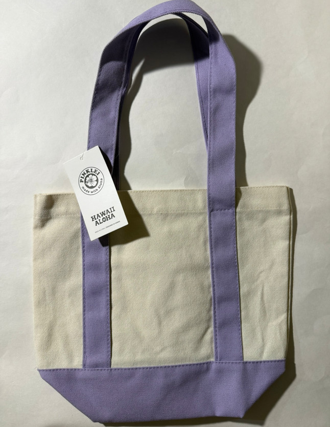 Hawaii Exclusive – Hawaii Inspired purple Hibiscus Mini Canvas Tote Bag NEW