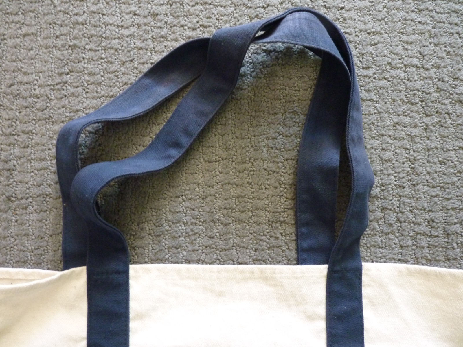 (2) Trader Joe’s Reusable Canvas Eco Tote Bag Blue White Red Logo