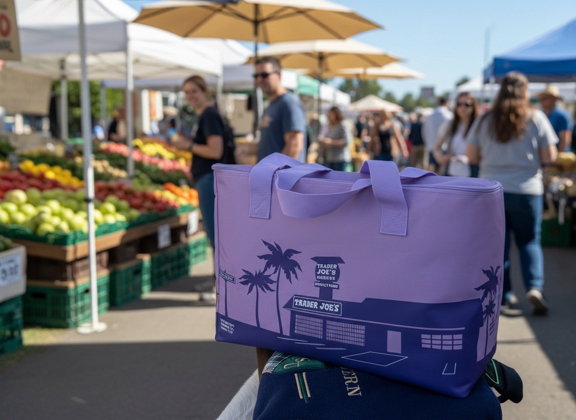 Trader Joe’s Lavender Reusable Insulated Shopping Eco Bag 8Gallon Standard Size