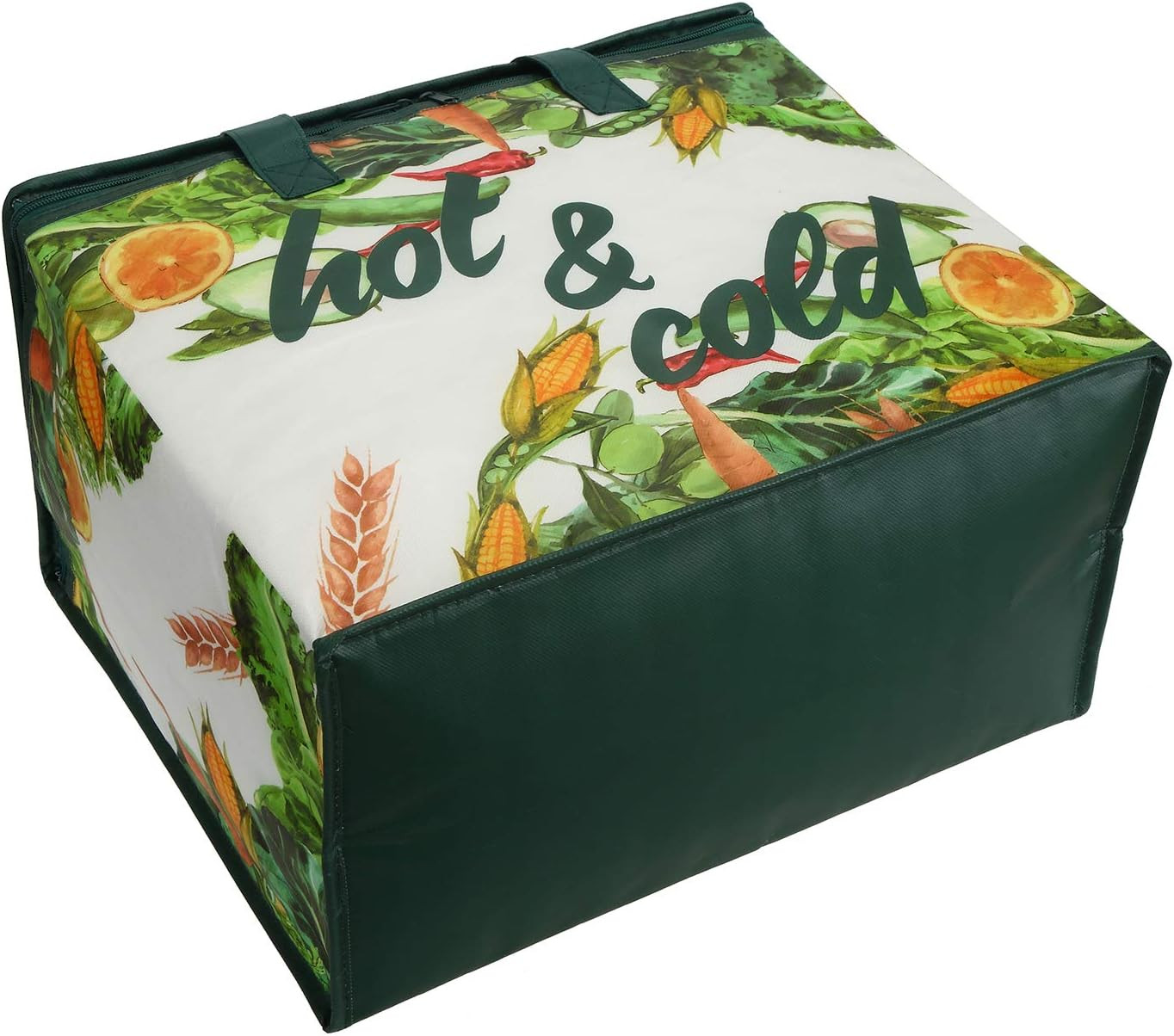 4 Pack Insulated Reusable Grocery Bag, Large Shopping Tote with Zippered