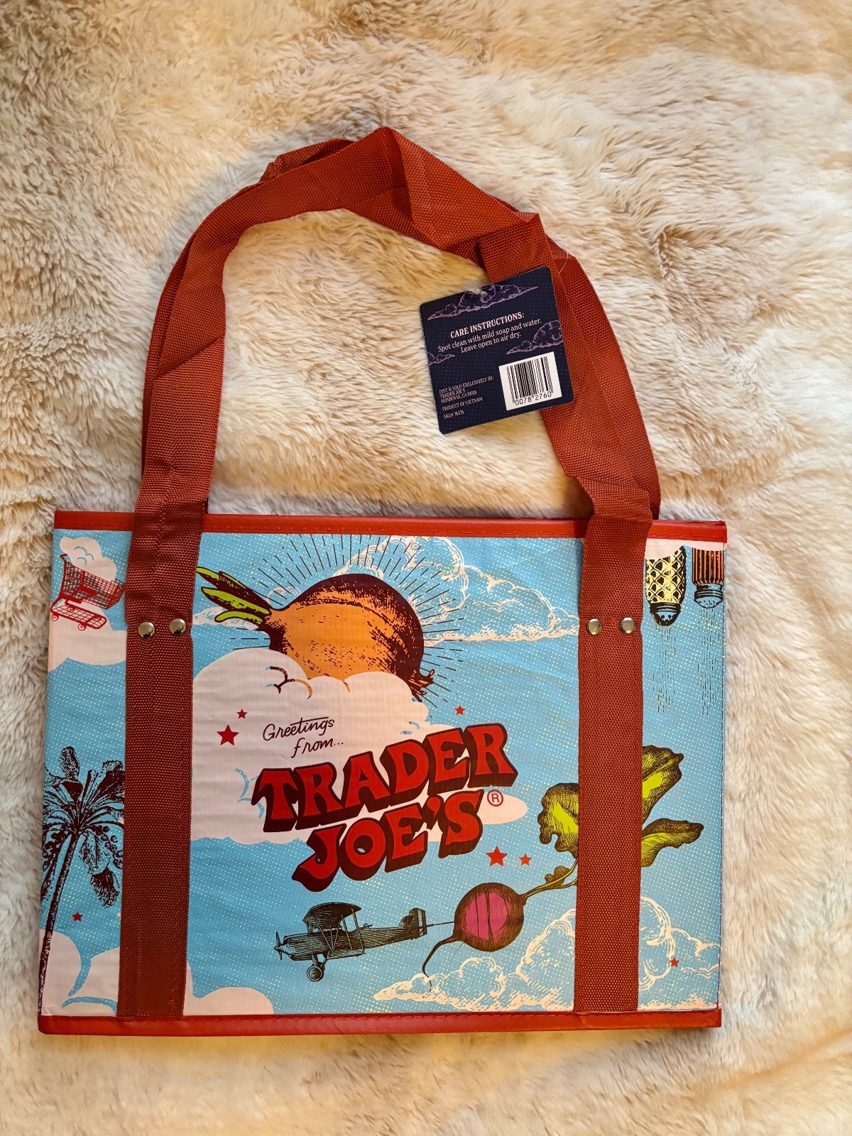 Trader Joe’s Standup Collapsible Reusable Shopping Bag Foldable Grocery Tote NEW