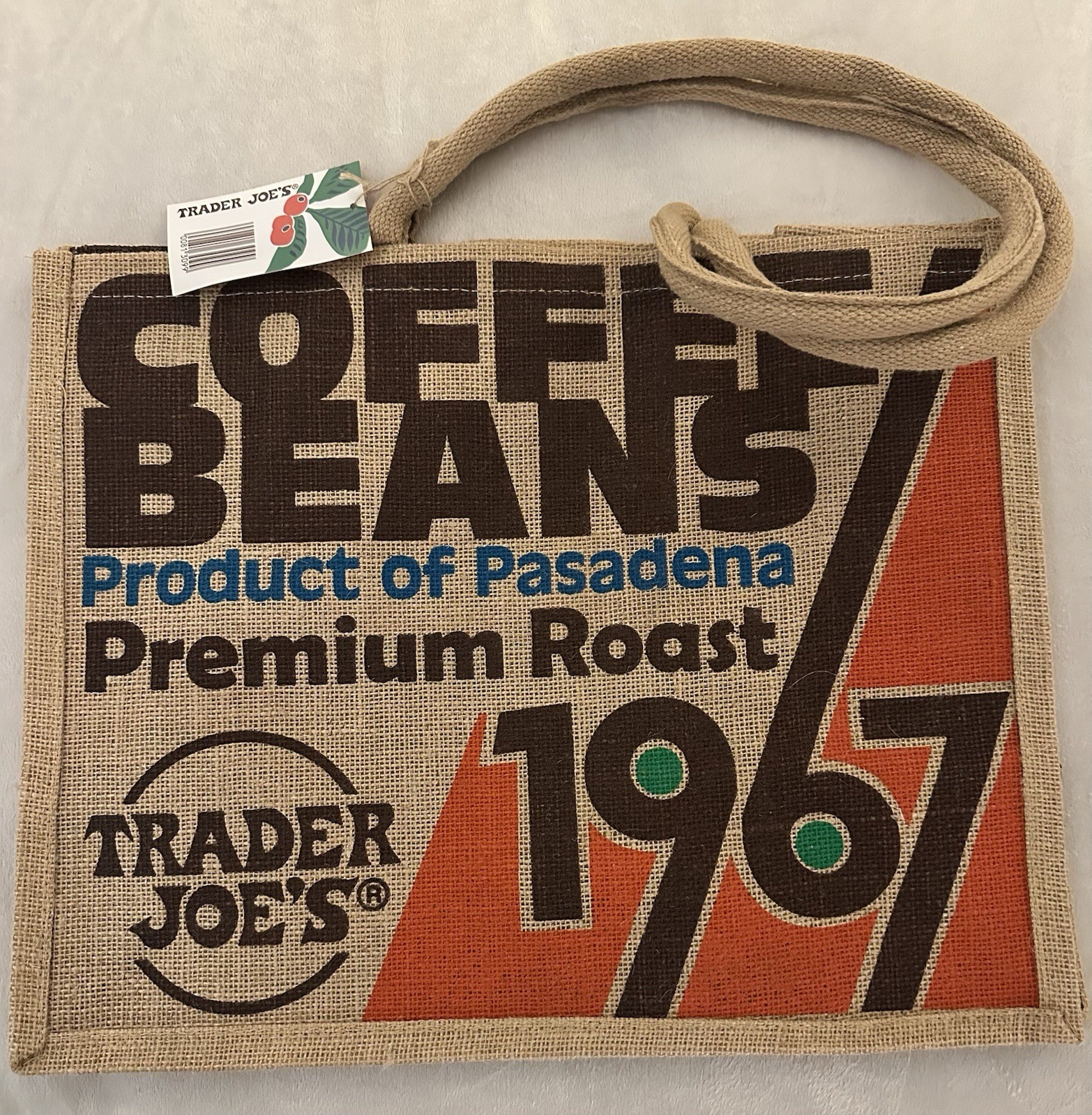 Trader Joe’s Reusable Tote Bag – Coffee Beans 1967 Pasadena Design