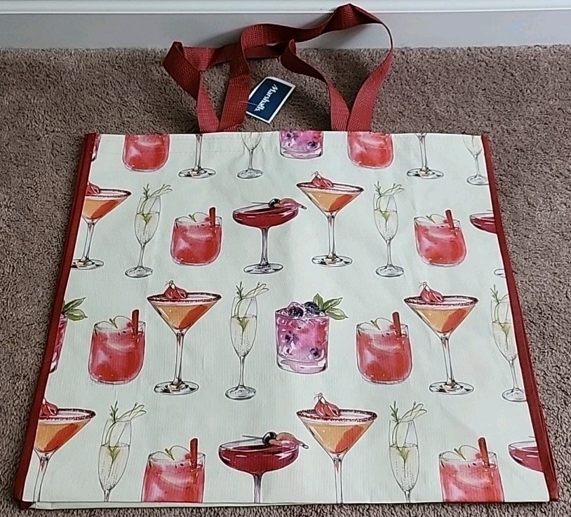 Marshalls – Beautiful Fancy Cocktails – Large Reusable Shopping Tote Eco Bag