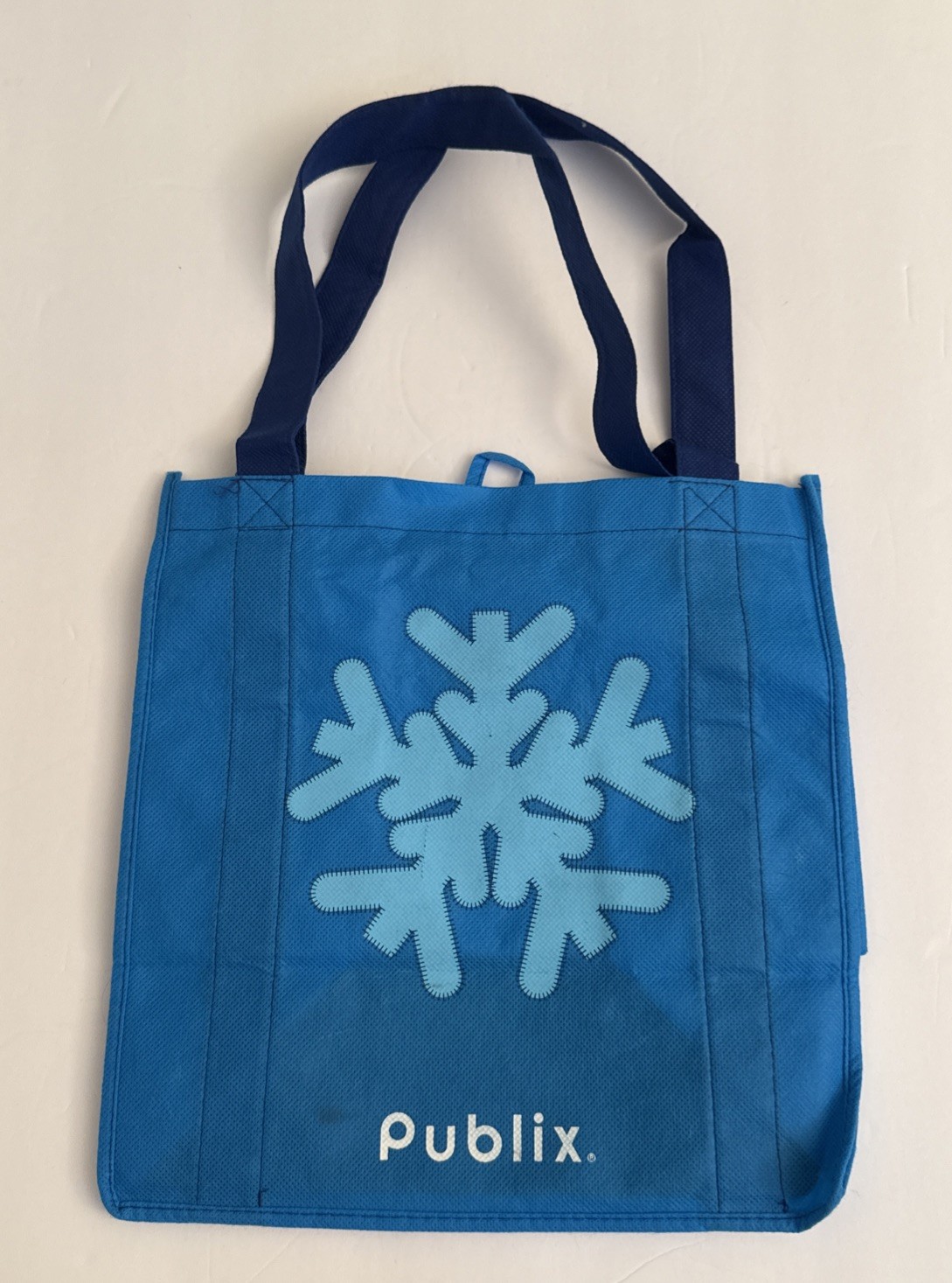 Publix Reusable Tote Light Blue Bag Christmas Snowflake Holiday – Green Bag