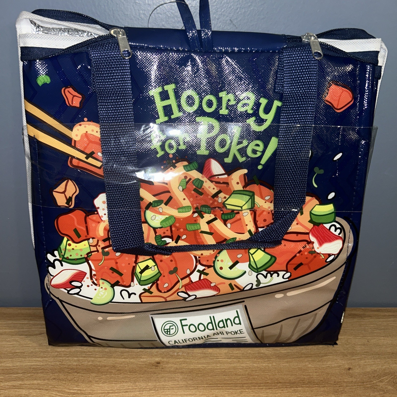 Foodland Hawaii Set Of 3 Insulated Reusable Bags ~ Poke/pineapple/Leis