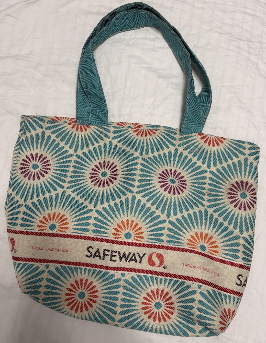 Safeway Made In USA Vintage Grocery Reusable Tote woven Bag