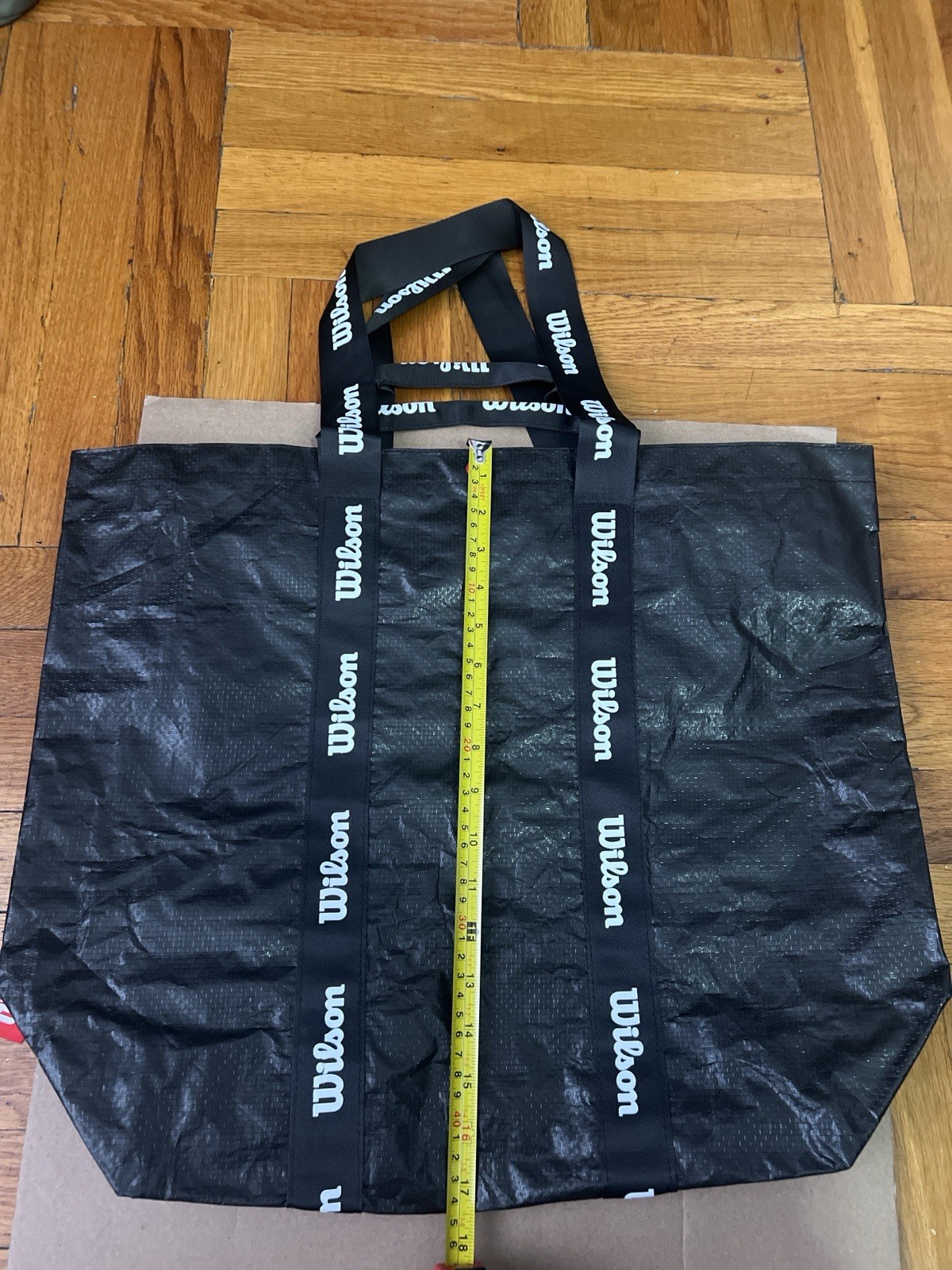Wilson Black Tote Bag Large Reusable Shopping Gym Travel Carry Bag Durable