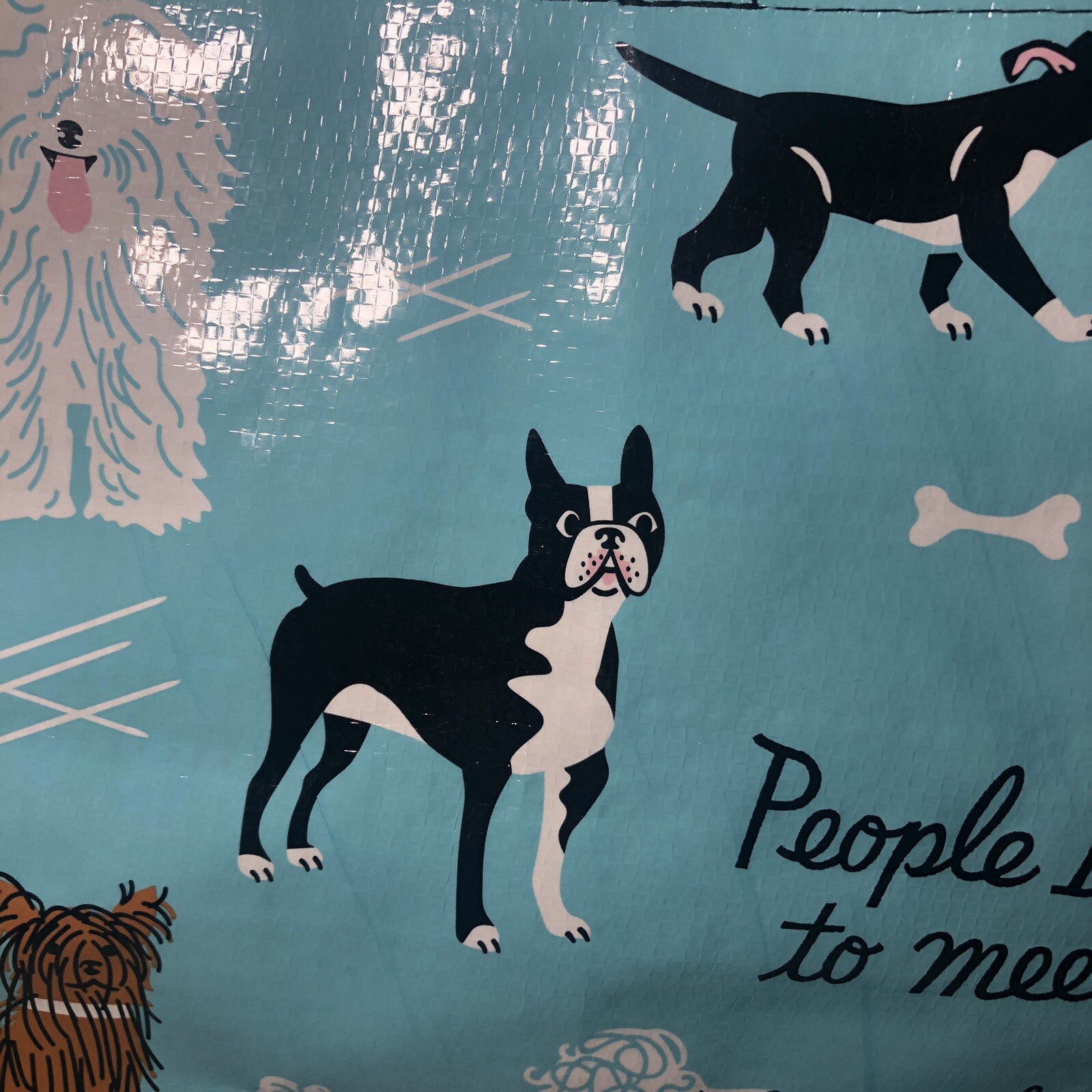 Blue Q SHOPPER Reusable Tote Bag Dog Lovers Beach Groceries Pet Car Gift Bag NEW