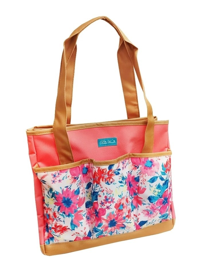 The Pioneer Woman Fresh Floral Garden Tote Bag w/ Pockets for Storing Essentials