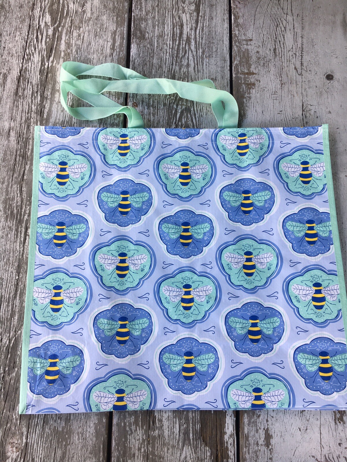 Bumble 🐝Bee Bees 🐝Blue Green Reusable Bag Tote Gift TJX 🐝New!
