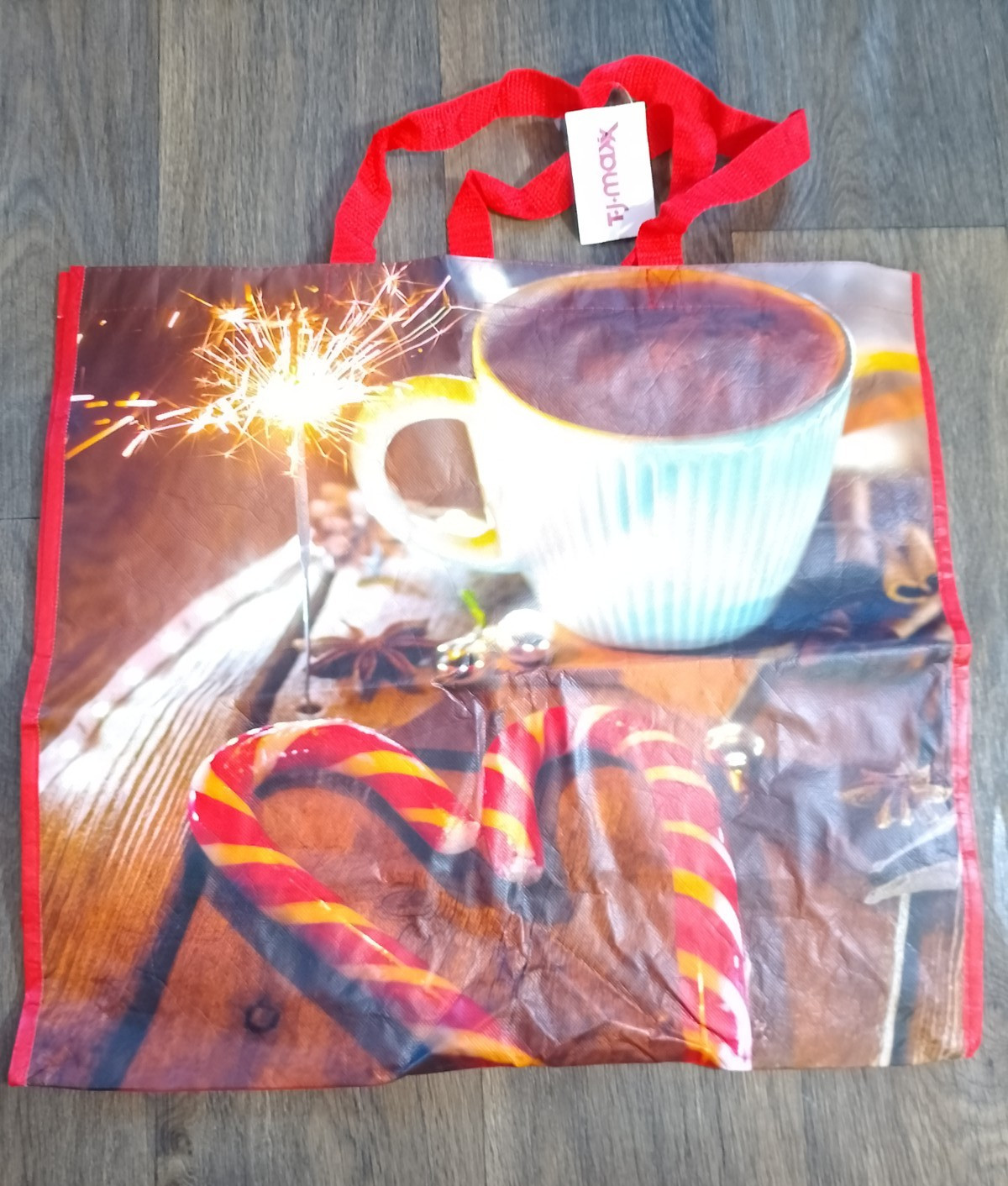 ]TJ Maxx Christmas shopping bag with tag 19x8x17.5 inches