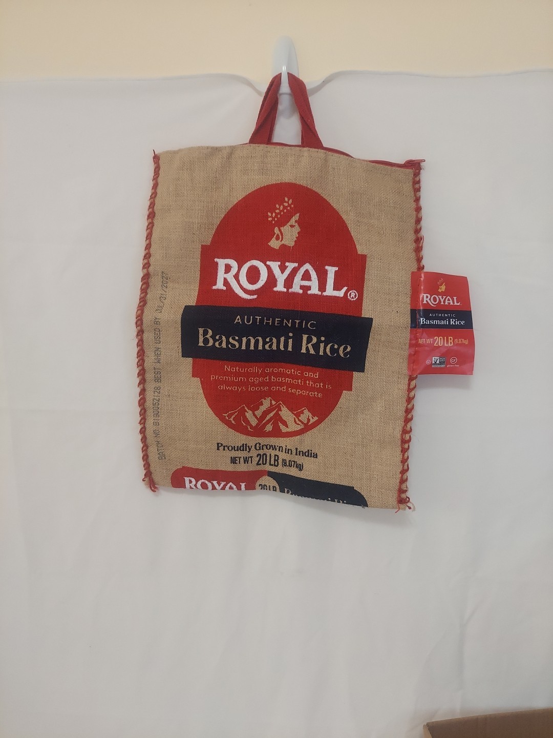 Royal Authentic Basmati Rice Burlap/Jute Display Bag 20 LB Sack Empty Bag