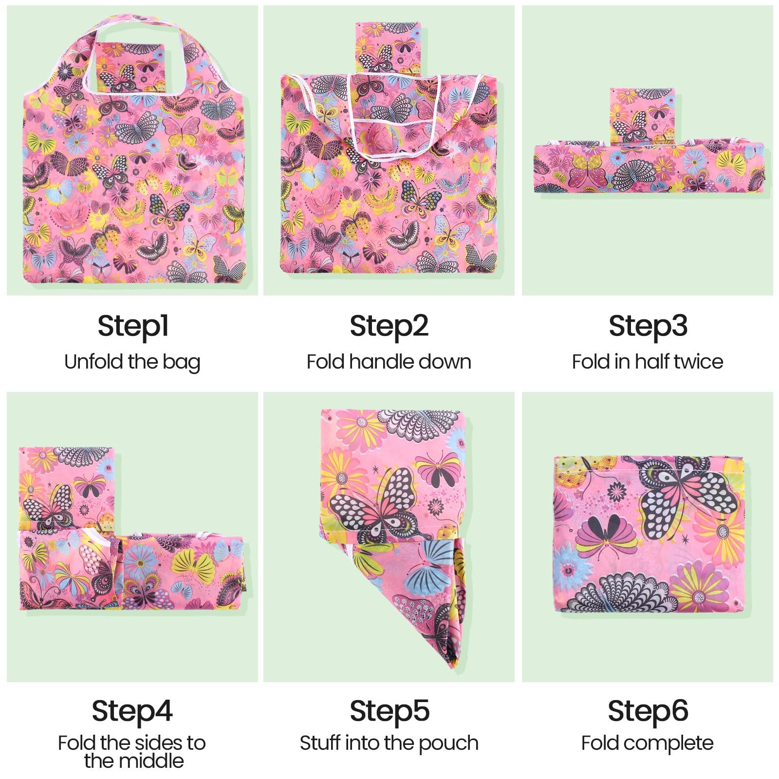 18 PCS Foldable Reusable Shopping Bags Machine Washable Grocery Waterproof