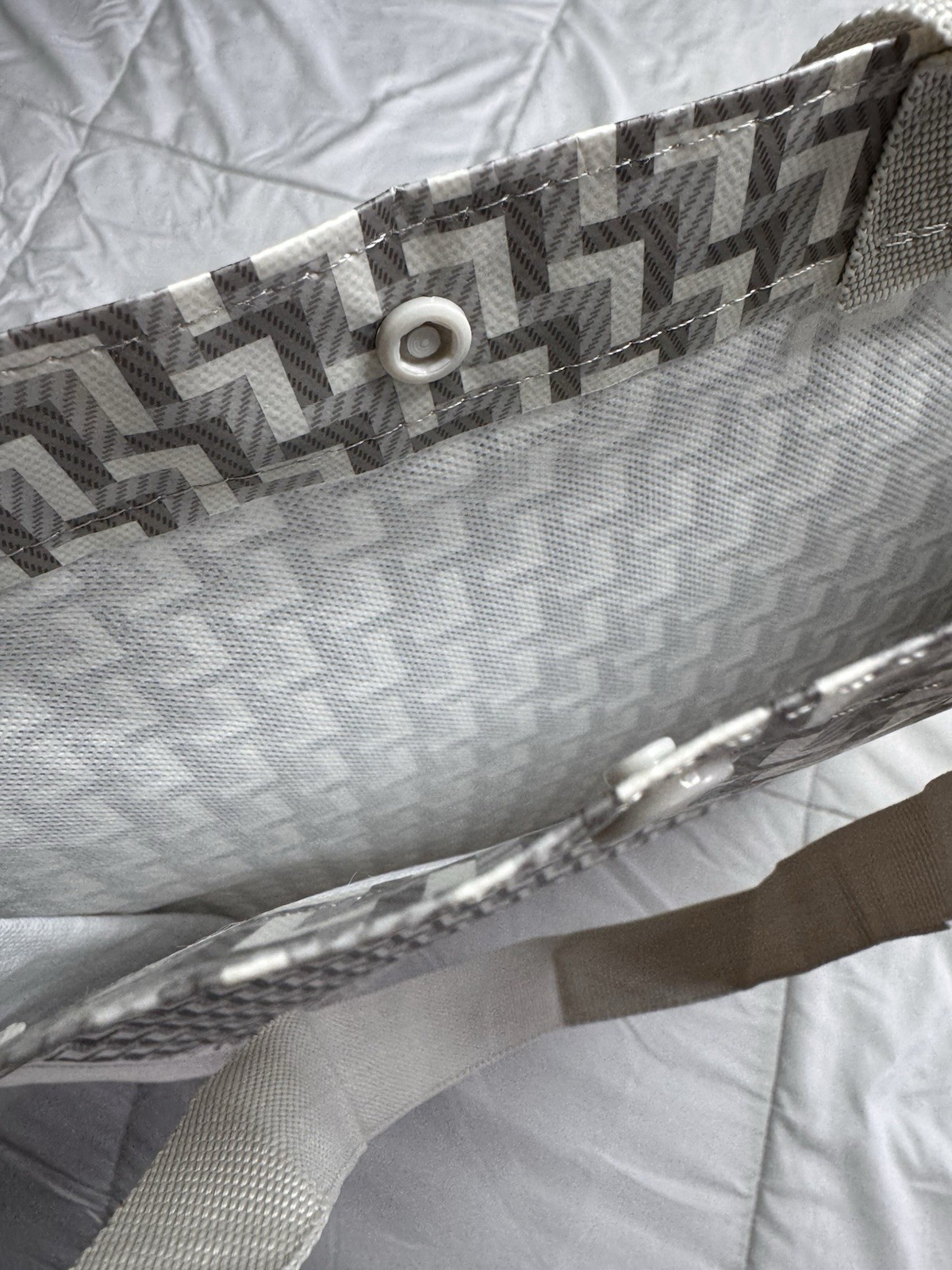 NEW Gray Lululemon Reusable Tote Shopping Bag Holiday Print “L” Pattern 2025