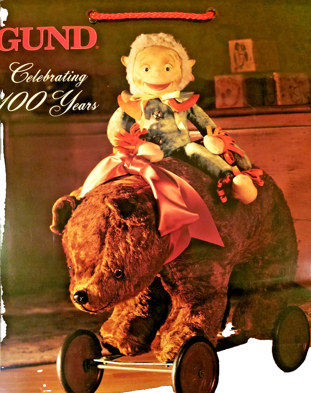 3 Bags Gund Collectible Shopping Tote Gift Bags Celebrating 100 years 15x13x5.5″