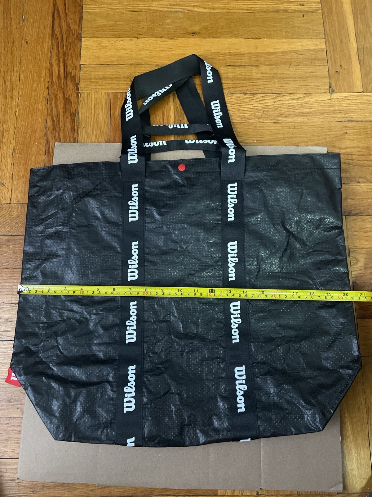 Wilson Black Tote Bag Large Reusable Shopping Gym Travel Carry Bag Durable