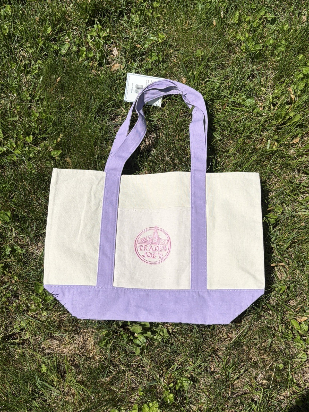 Trader Joe’s Lavender Purple Large Canvas Tote Bag Limited It Bag 2026