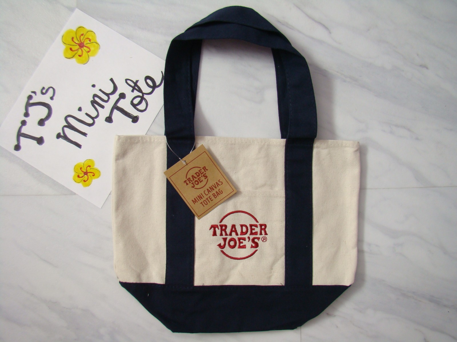 New Trader Joe’s Blue Mini Canvas Reusable Tote Bag Limited Edition