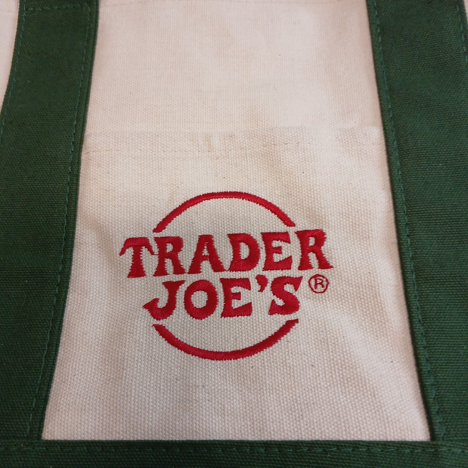 Trader Joe’s Embroidered GREEN MINI CANVAS TOTE BAG