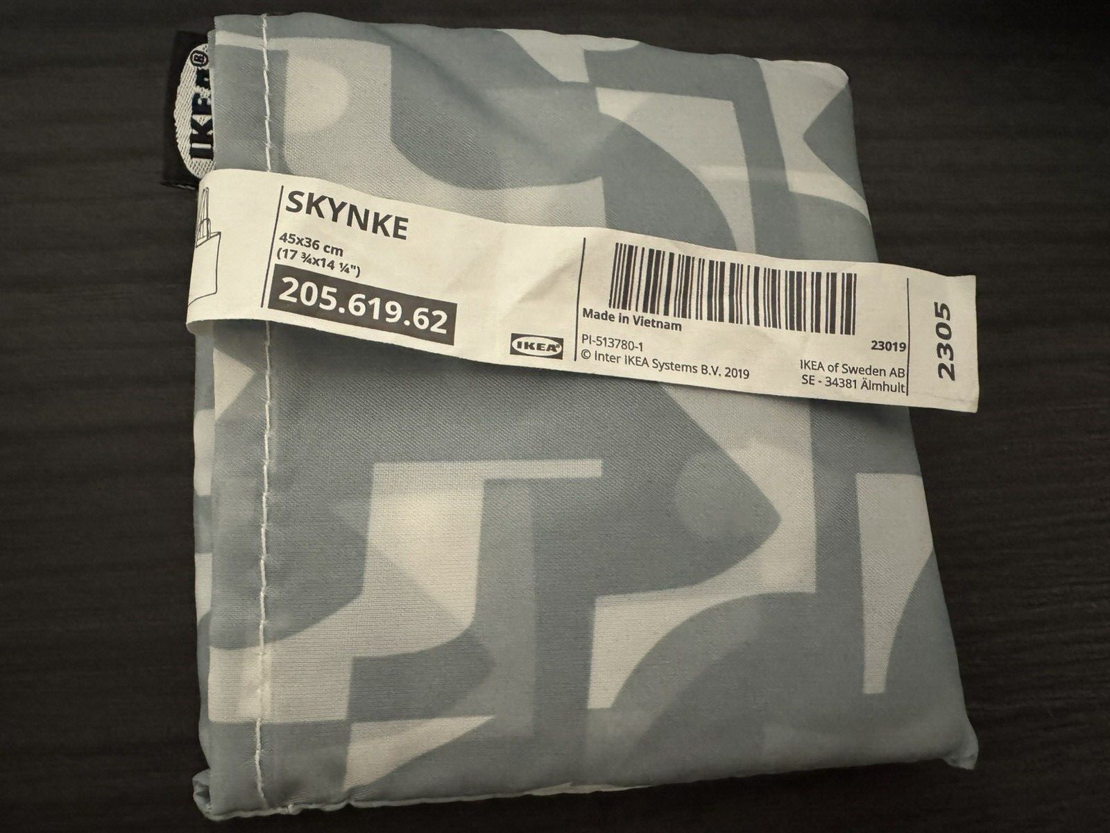 IKEA SKYNKE Reusable Blue Gray Shopping Tote Medium Folding Eco Bag – NEW