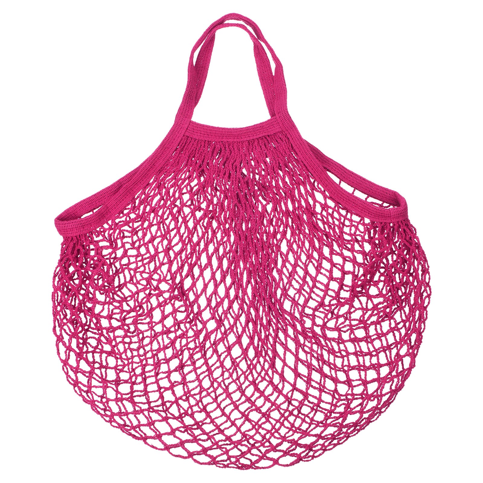 Cotton Mesh Bag, 15×13.8″ Mesh Net String Grocery Bags Rose Red