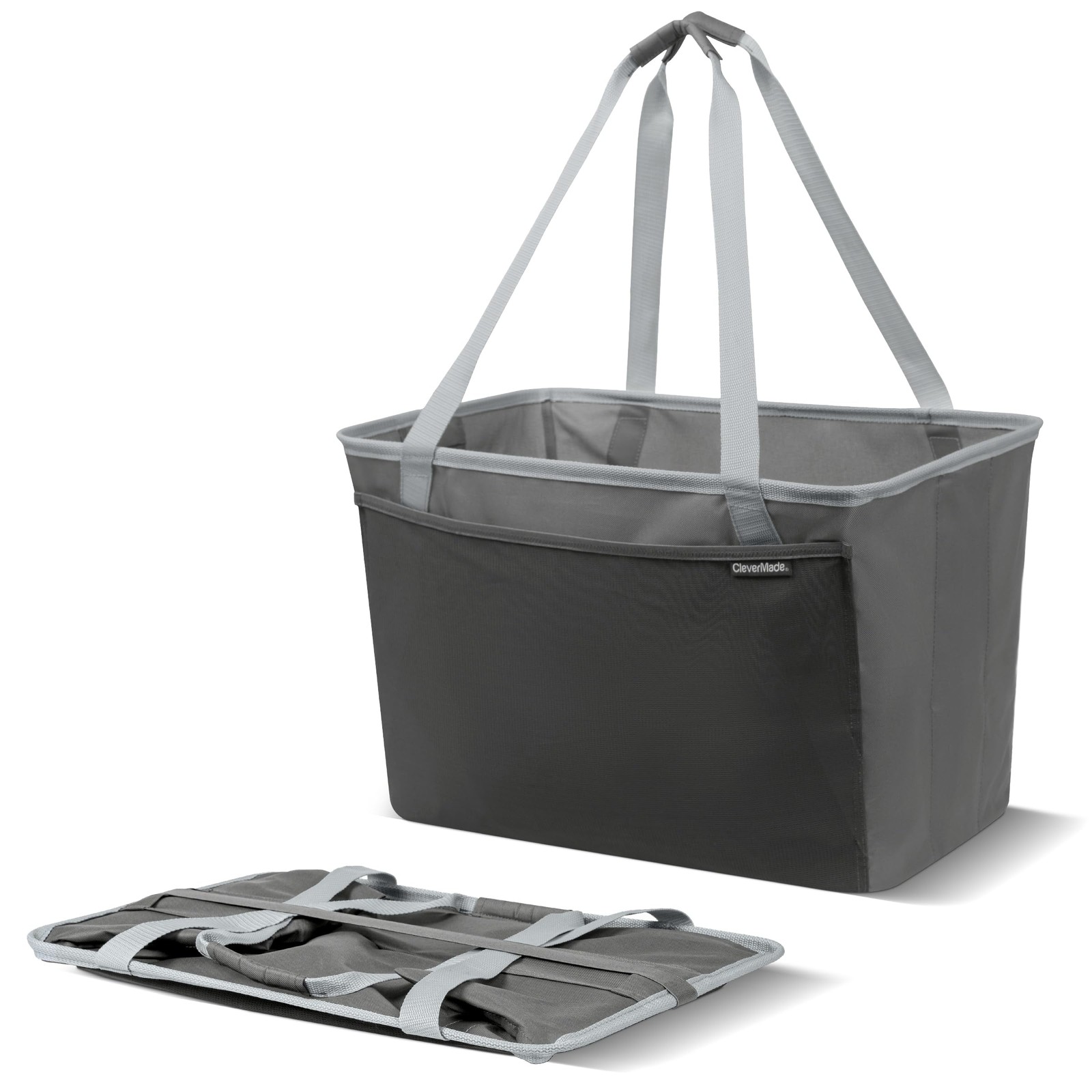 EcoBasket 30L Collapsible Tote Basket 3 Pack – Reusable Grocery Tote That Sta…