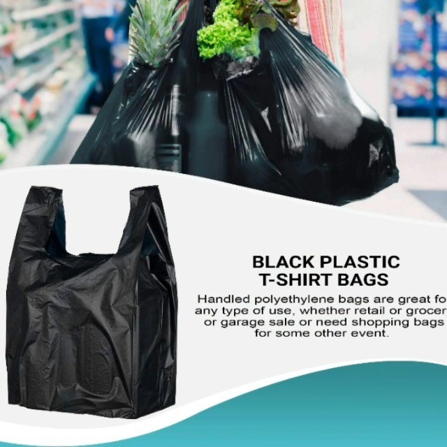 Heavy Duty Reusable Grocery Bags 12″x7″x22″ – 200 Count T-Shirt Bags, 25 lbs Cap