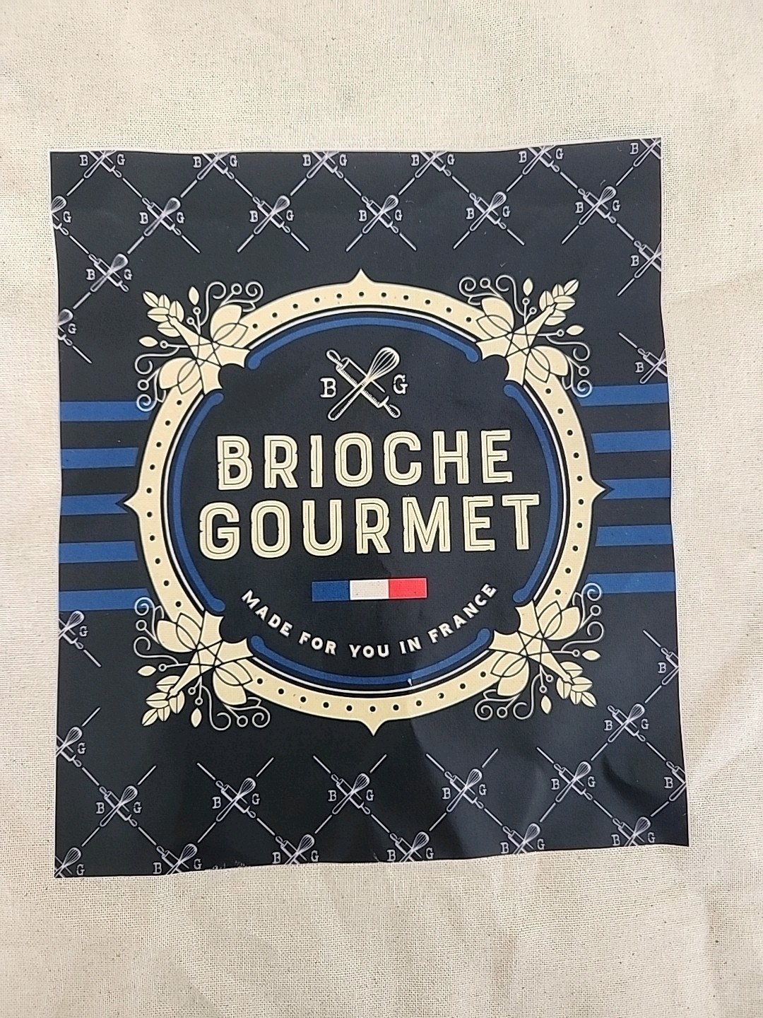 Brioche Gourmet French Flag Canvas Shopping Bag Made for You in France 14″ X 16″