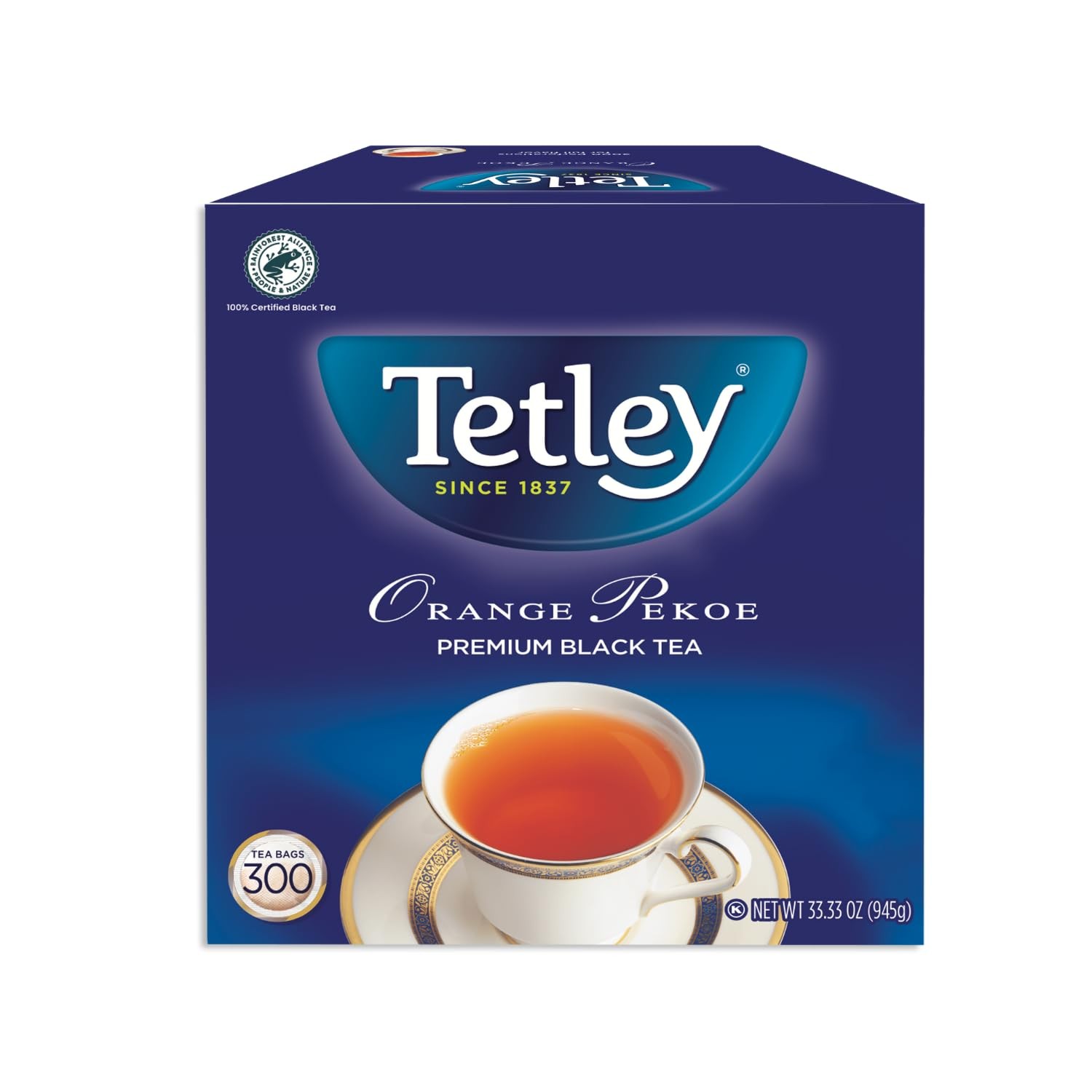 Tetley Tea, Orange Pekoe, Food Service Size 300 Count (Pack of 1), Black