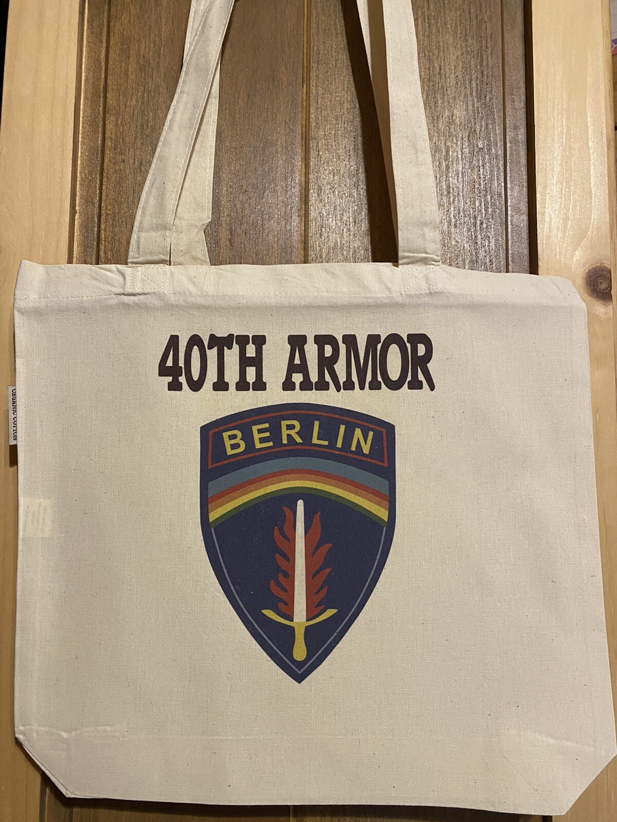US 40TH Armor Berlin Tote Bag Reusable Washable Shopping Grocery USAF Book