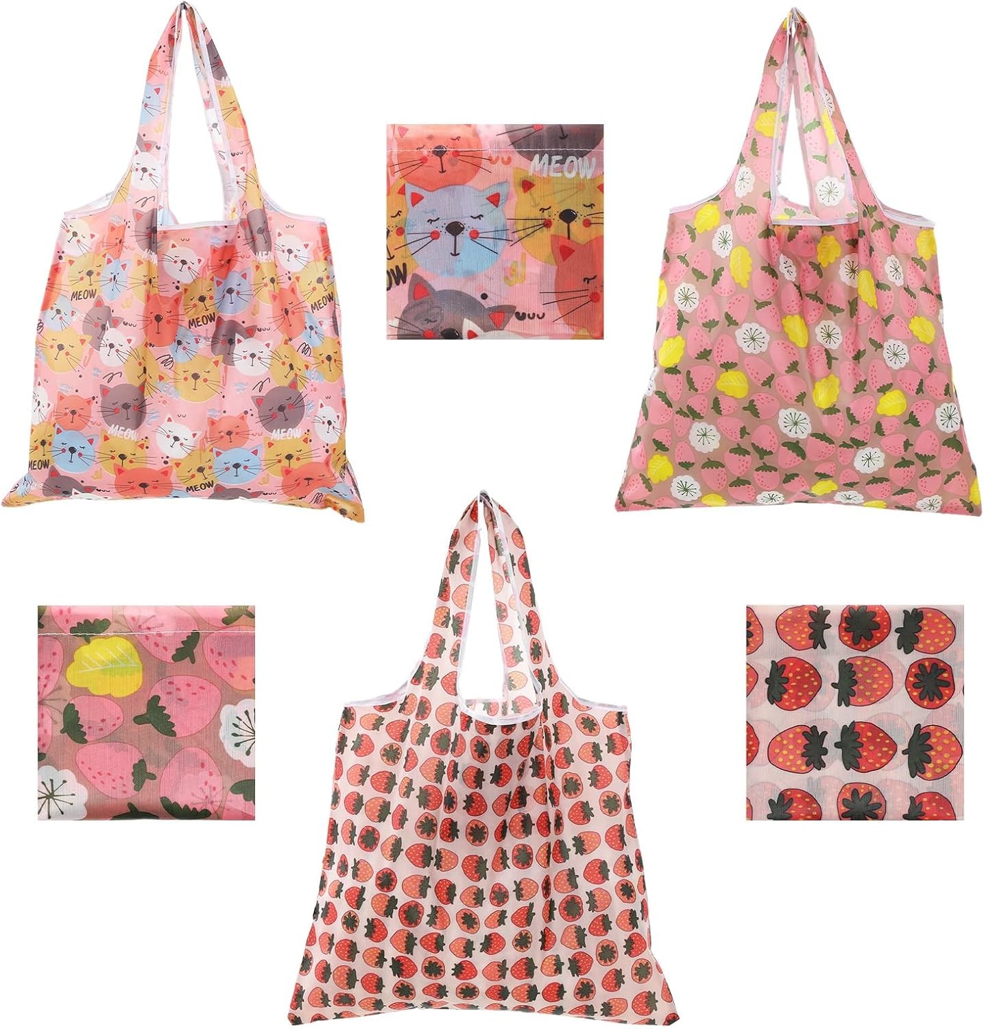 1 Pack Foldable Grocery Bag, Waterproof Reusable Shopping Bag Holder,Tote Bags N