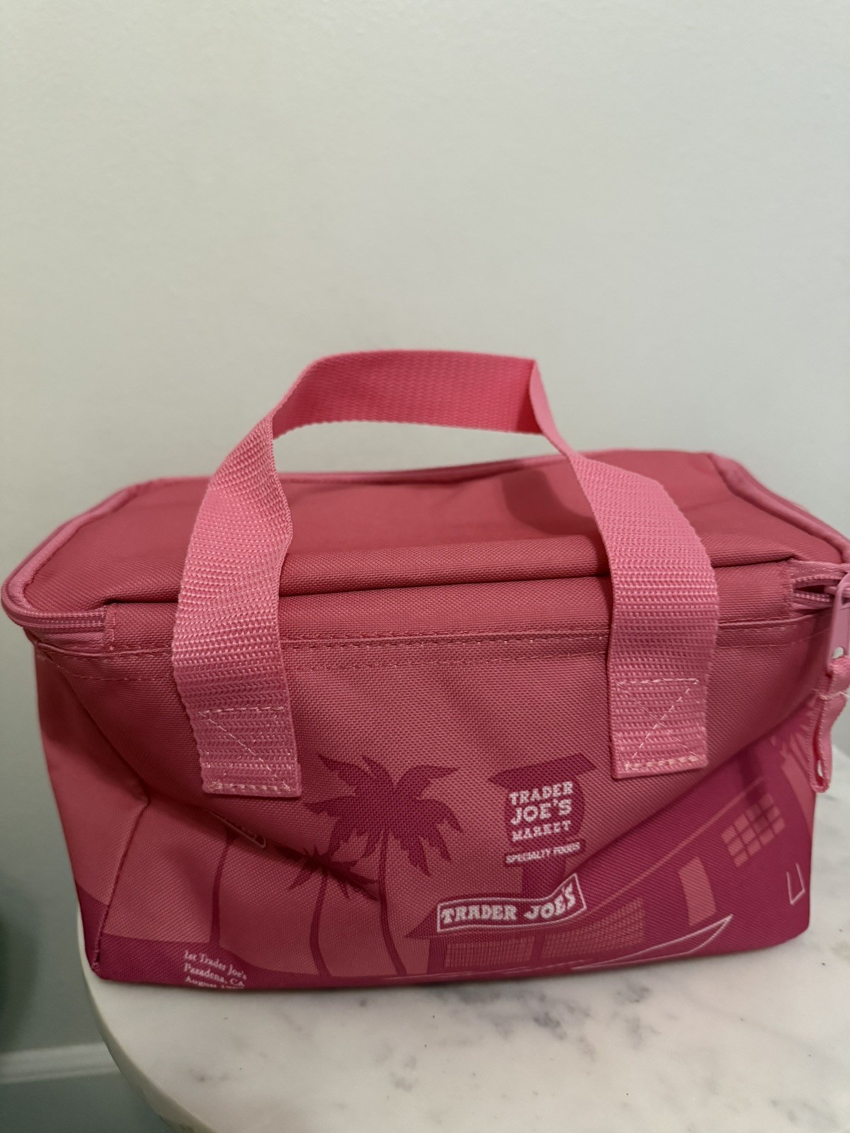 Trader Joe’s Mini Insulated Tote Bag Pink Trader Joes Cooler Bag New