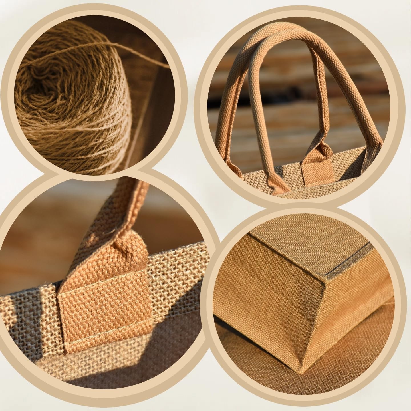 GOQAGA 6 PCS burlap tote bags Reusable DIY Jute Handbags Gift Shopping bag Mu…