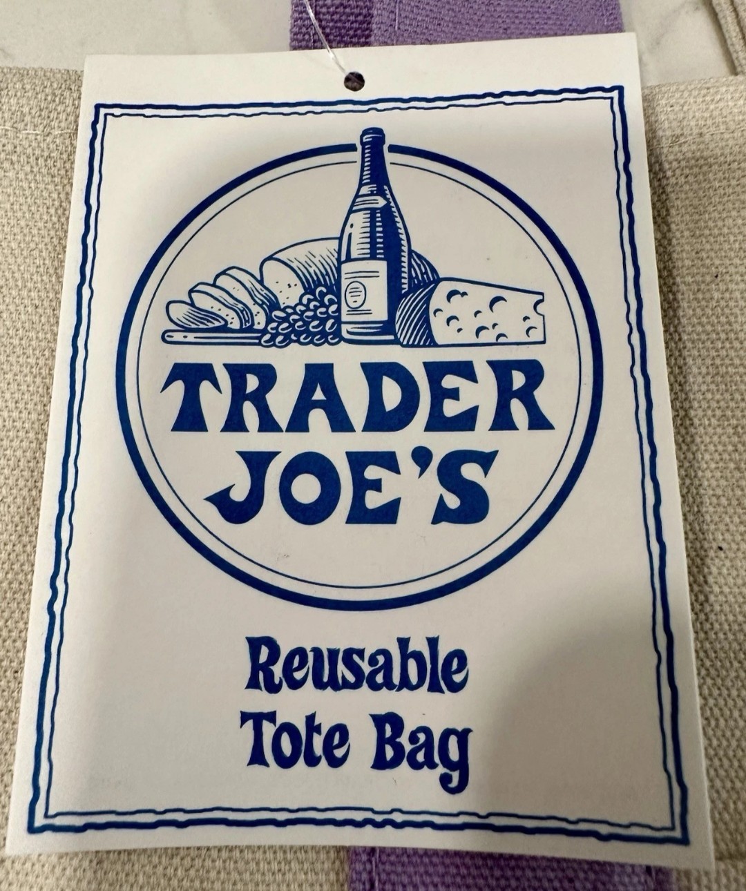 2x Trader Joe’s NEW 💜 Lavender AUTHENTIC LARGE & MINI CANVAS REUSABLE TOTE BAGS