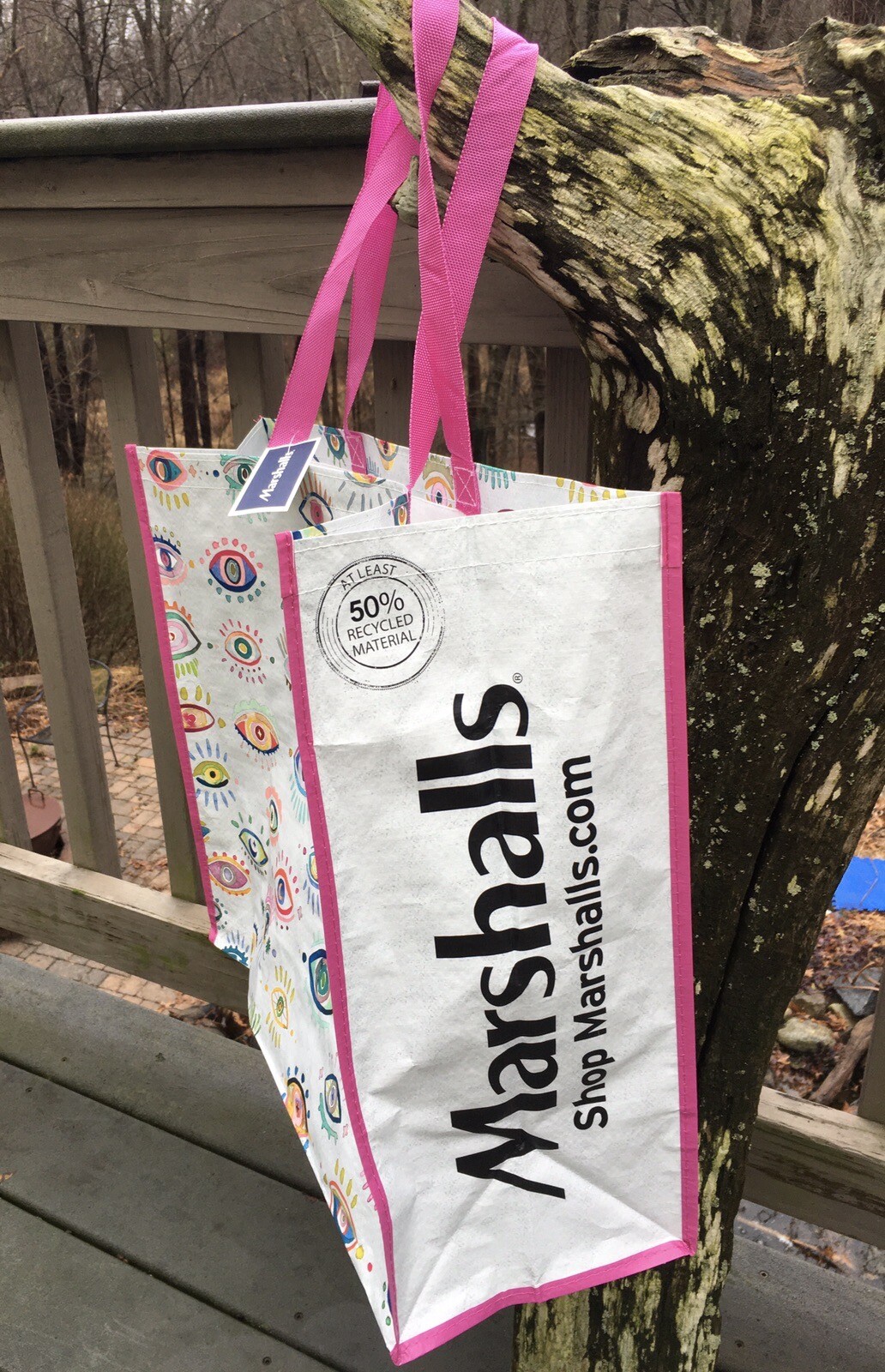 Evil Eye~Colorful Pretty Eyes~Durable Reusable Shopping Bag Tote NWT Marshalls