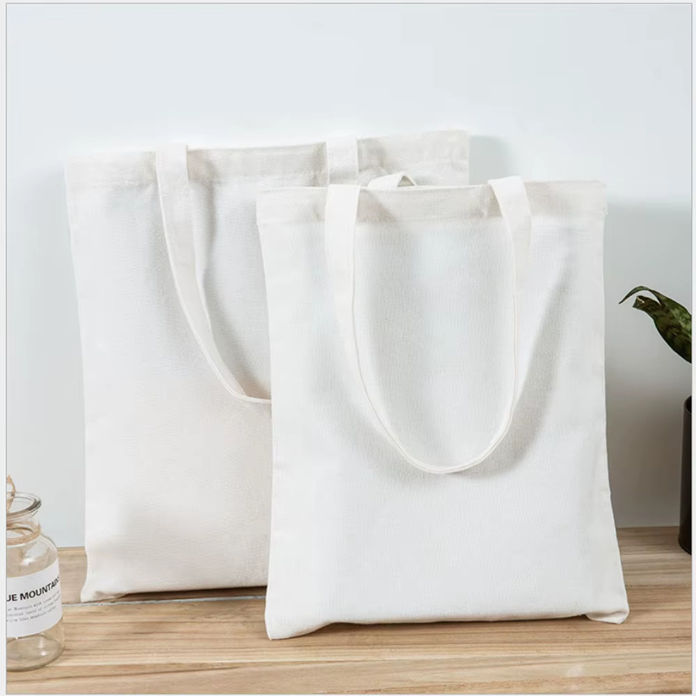 Canvas Cotton Bag Grocery Handbag Foldable Fabric Tote Bag Portable Storage Orga