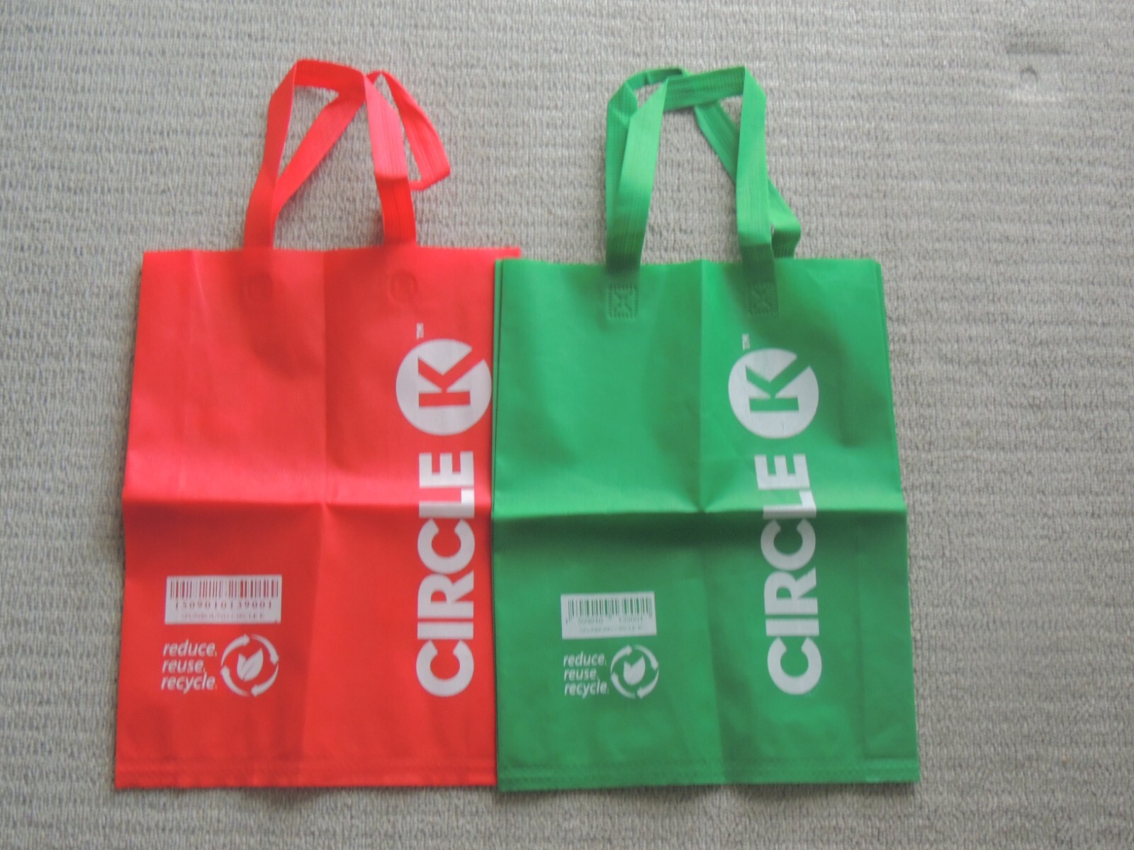 K-CIRCLE BRANDED Shopping BAG FROM BALI INDONASIA RED, GREEN.