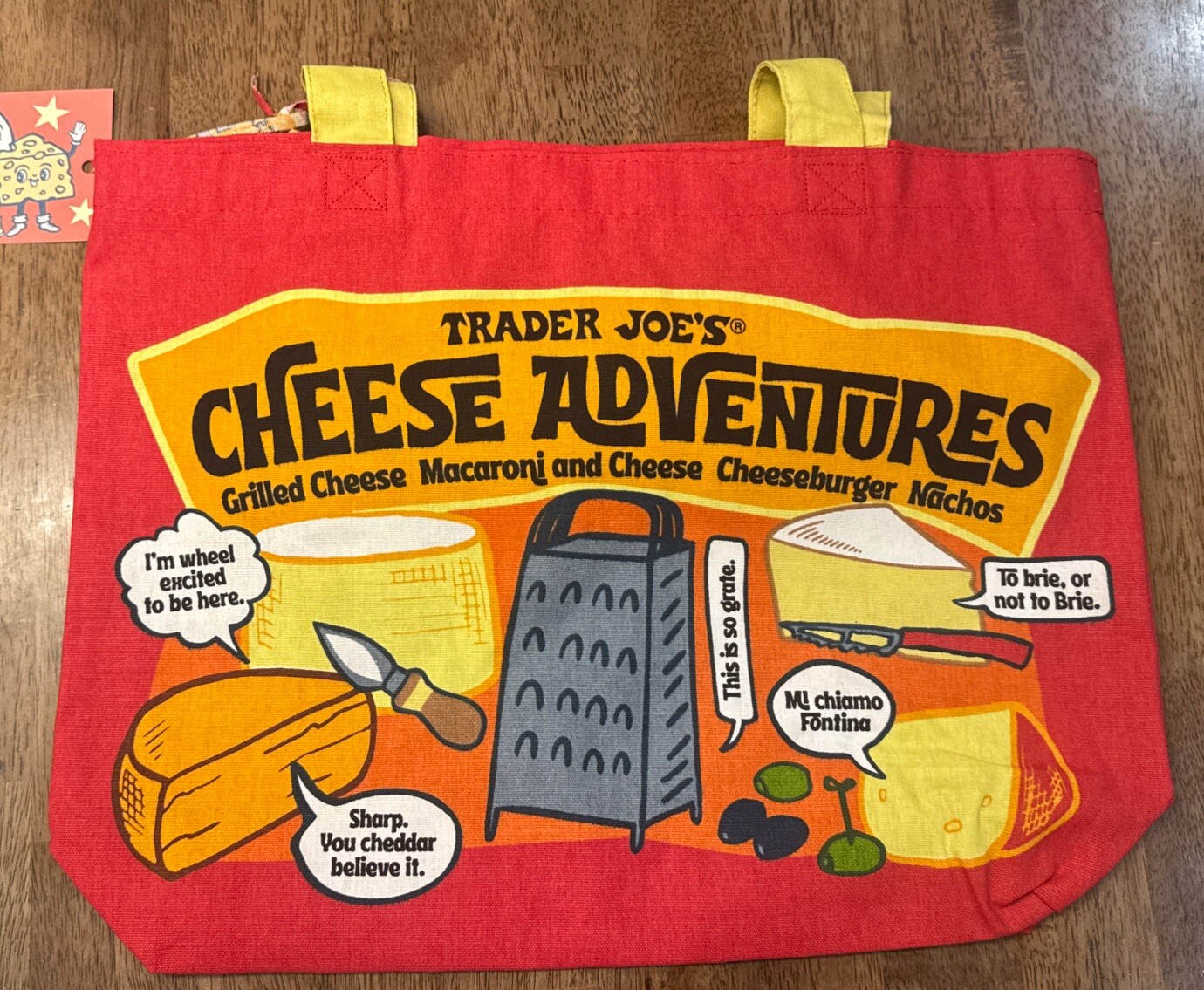 Trader Joe’s Cheese Adventures Experience reusable canvas tote NWT Joes