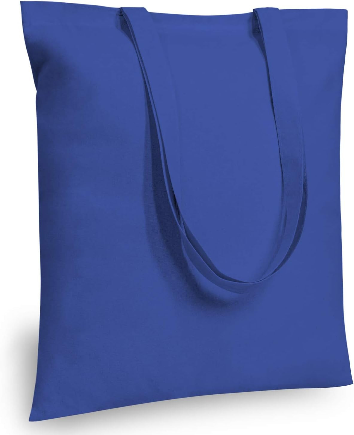 6-Pack Economical 16″x15″ Blue Cotton Tote Bag, Lightweight Medium Reusable Groc
