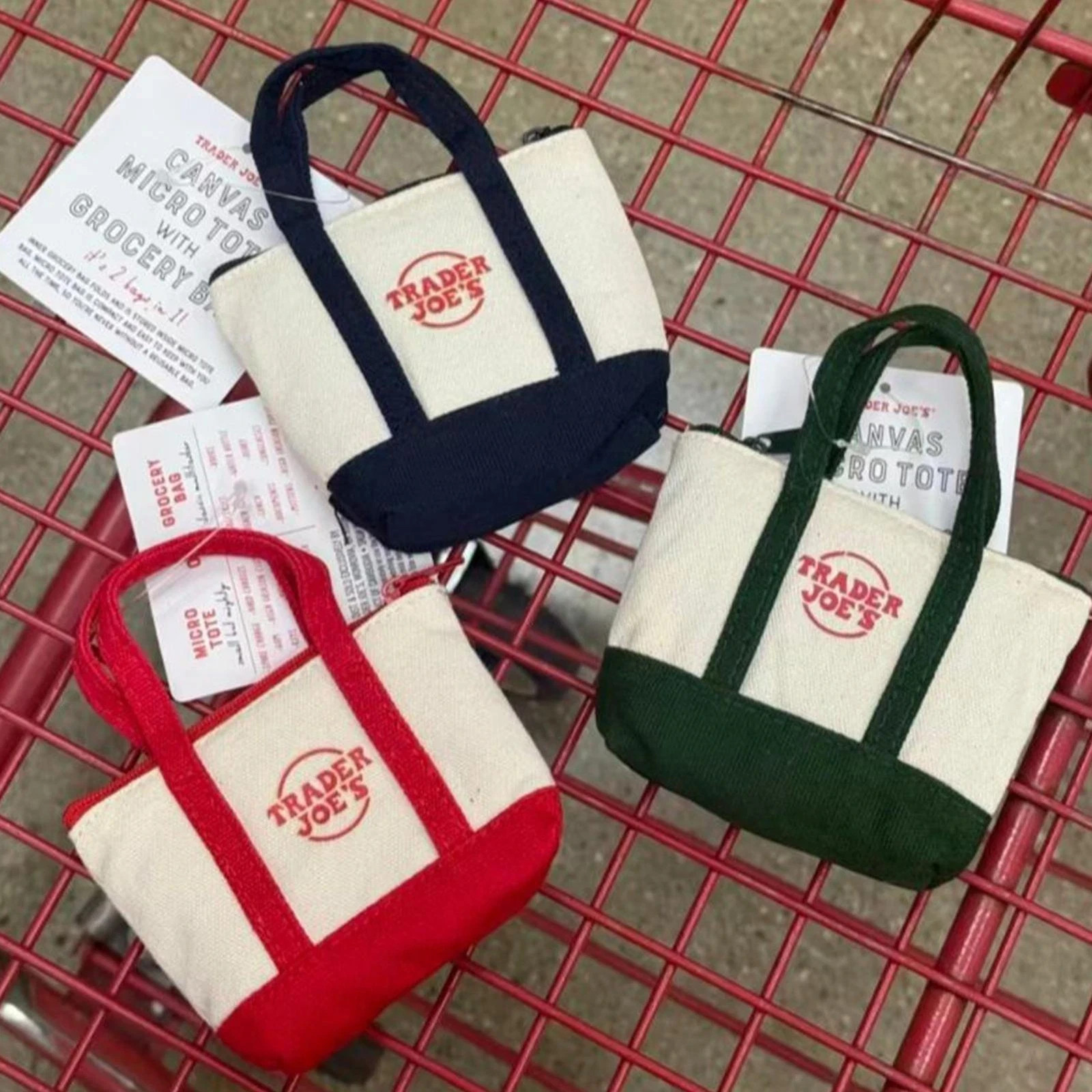 1-3 Pack Trader Joe’s Canvas Micro Tote Reusable Grocery Beach Bag, 2025 LIMITED
