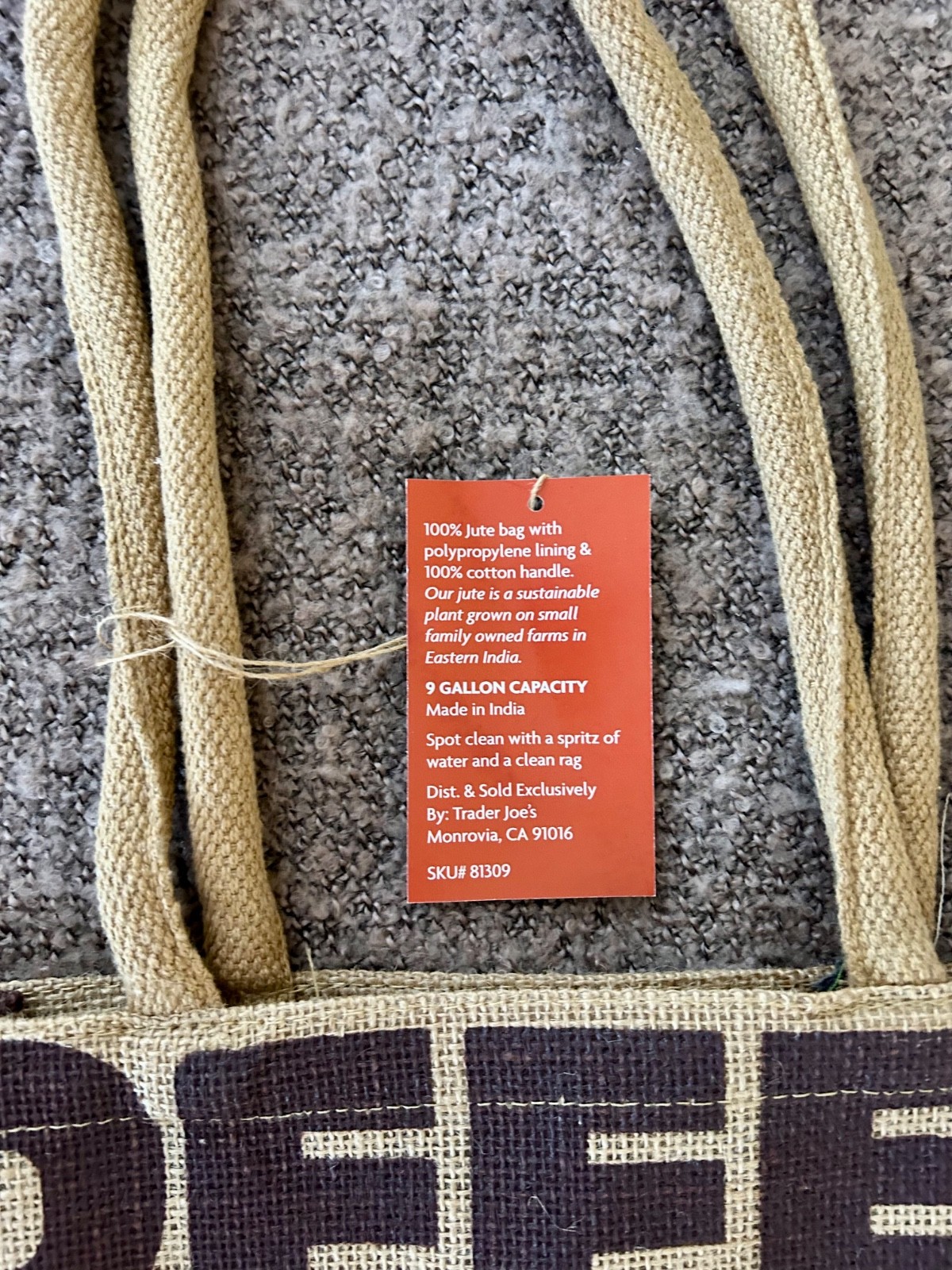 Limited Edition – Trader Joe’s Jute Bag Reusable Heavy Jute Coffee Beans Design